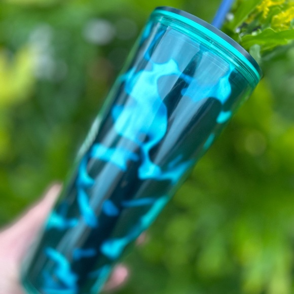 Starbucks Green Wave Cold Cup Turquoise Tumbler 24oz Venti New 2020 Animal Print - Picture 5 of 15